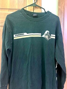 Colosseum Black Long Sleeve Tee with Gold and White Stripes
